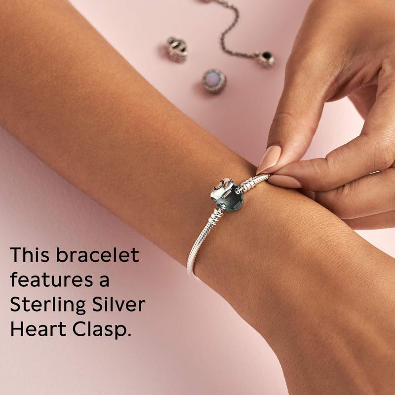 Pulseira Pandora Moments Heart Clasp Snake Chain Silver - Pulseira